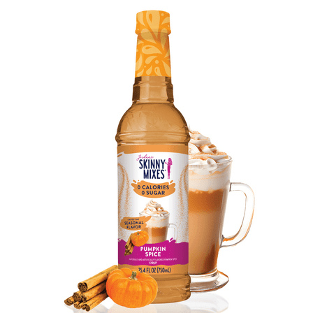 Jordan's Skinny Mixes Sugar Free Pumpkin Spice Syrup, Zero Calories, Gluten Free, 25.4 Fl Oz