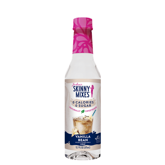 Jordan's Skinny Mixes, Naturally Sweetened Vanilla Bean, Plastic Bottle Syrup, Gluten - Free & Kosher - 375ml