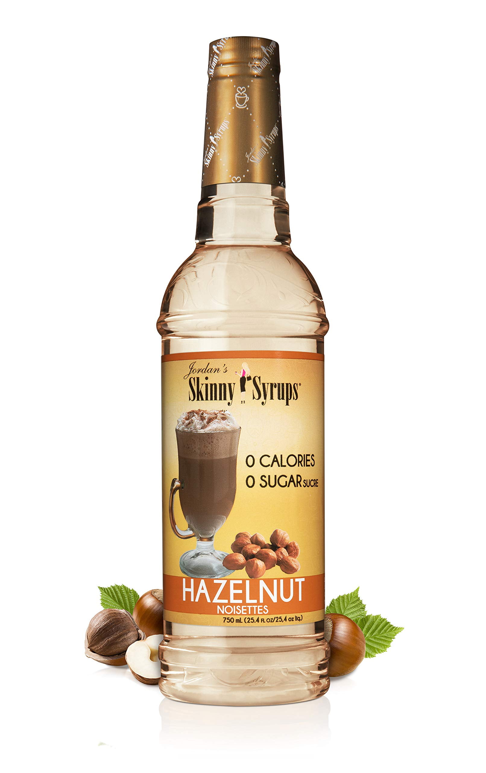 Jordan's Skinny Syrups Sugar Free Coffee Syrup, Hazlenut Flavor Drink Mix, Zero Calorie