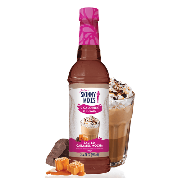 Jordan's Skinny Mixes Sugar Free Salted Caramel Mocha Syrup, 25.4 Fl Oz
