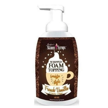 Jordan’s Skinny Syrups, Sugar Free French Vanilla Whipped Foam Coffee Topping, 16oz Bottle