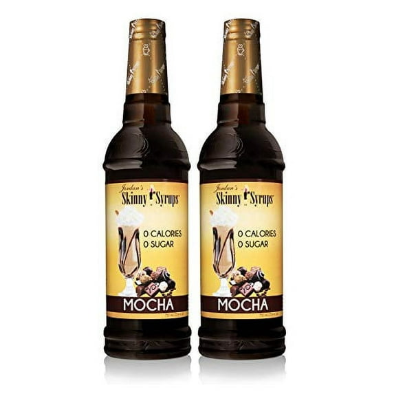 Jordan’s Skinny Syrups | Sugar Free Mocha Syrup | Healthy Flavors with 0 Calories, 0 Sugar, 0 Carbs | 750ml/25.4oz Bottle- Pack of 2