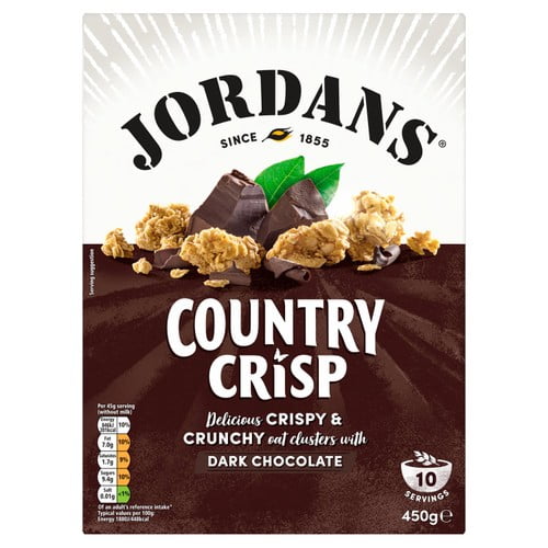Jordans Country Crisp Dark Chocolate Breakfast Cereal 450g, British Import (Pack of 3)