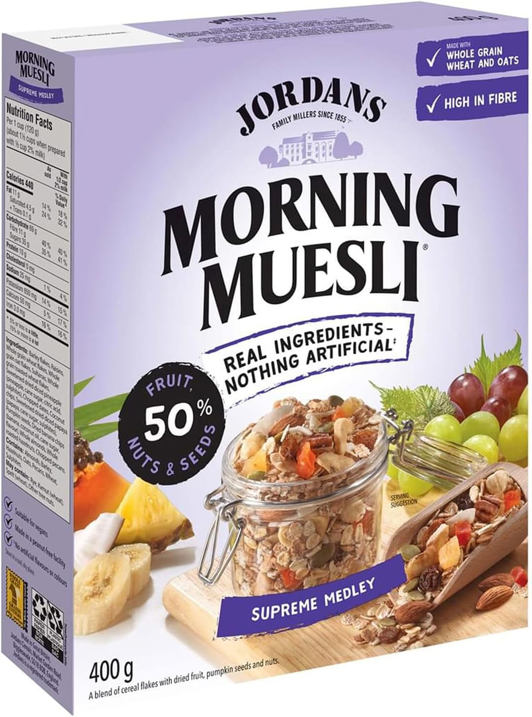 Jordans Morning Muesli Cereal, Supreme Medley, 400g/14 oz. Box
