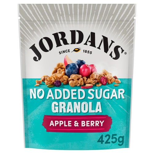 Jordans No Added Sugar Apple & Berry Granola Breakfast Cereal 425g, British Import (Pack of 3)