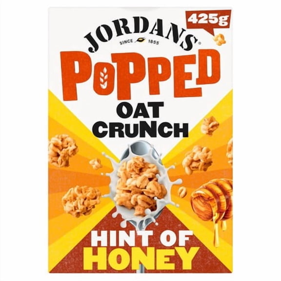 Jordans Popped Oat Crunch Hint of Honey Breakfast Cereal 425g, British Import (Pack of 3)