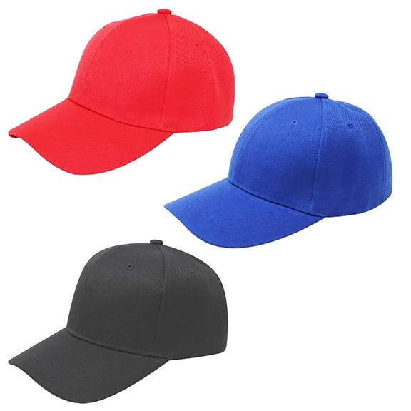 Jordefano 3 Pack Plain Baseball Cap Hat Adjustable Back (Mix)