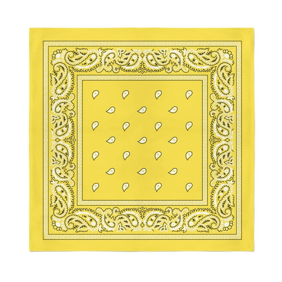 Jordefano Gift Sets of 3 Paisley Bandanna Headwrap Hankerchief (Yellow)