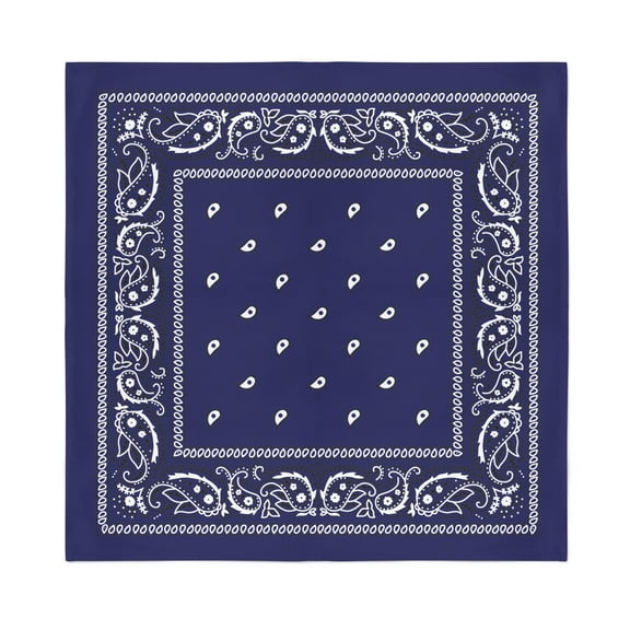 Jordefano Multicolor 12 Pack Dozen Paisley Bandanas Novelty (Navy Blue)