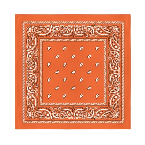 Jordefano Multicolor 12 Pack Dozen Paisley Bandanas Novelty (Orange)