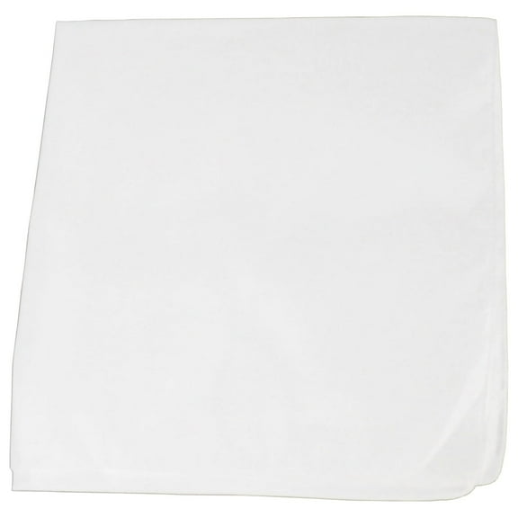 Jordefano Extra Large 27 Inch Cotton Men's Solid White Bandanas 6-Pack