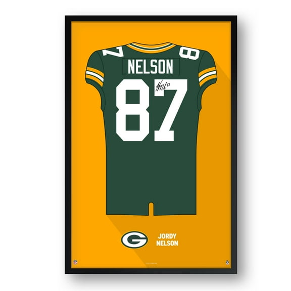 Jordy Nelson Green Bay Packers Framed 14" x 20" Retired Jersey Art Print