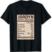 Jordyn Nutrition Facts Name Nickname Alias Title Friends T-Shirt