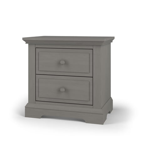Child Craft Jordyn 2-Drawer Nightstand with Crowned Molding, Pine Wood Construction, Lunar Gray