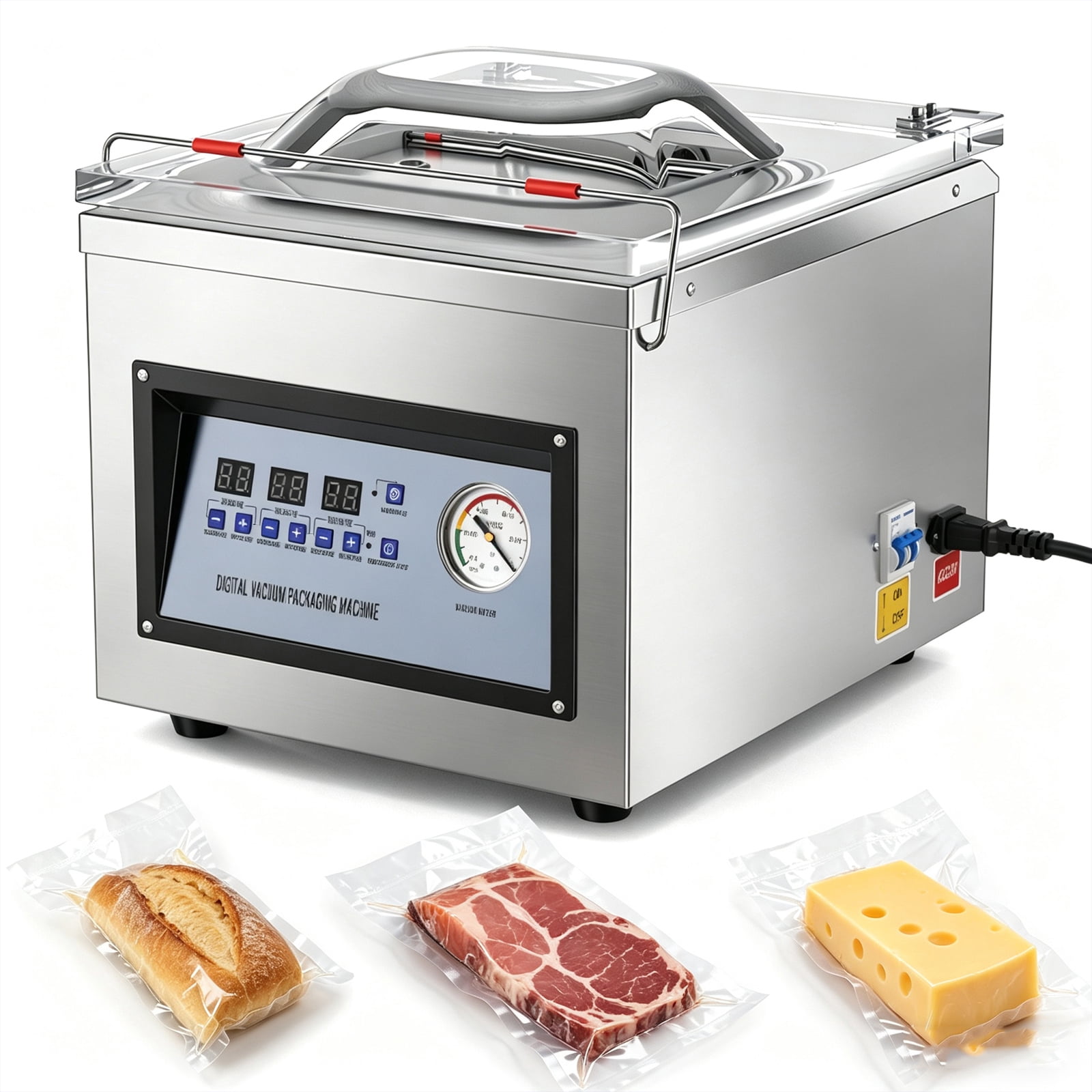 Joreek Chamber Vacuum Sealer, 320W Sealing Power, Vacuum Packing Machine for Wet Foods, Meats, Marinades and More, Compact Size with 12.6 in Sealing Length, Applied in Home Kitchen and Commercial Use