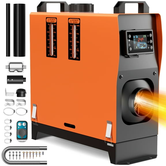 Joreek Diesel Heater 12V 8KW with 1.32 Gal Fuel Tank and Remote Control, All in One Diesel Air Heater for RV, Truck, Boat, Camper, Car (Orange)
