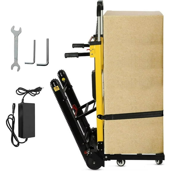 Joreek Electric Stair Climbing Hand Trucks 3 Adjustable Speeds Folding Stair Climbing Dolly Rubber Tracks for Up/Down Stairs 440lbs Max Load