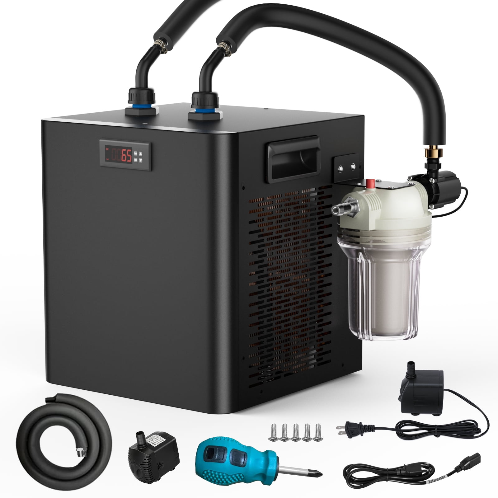 Joreek Ice Bath Water Chiller for Cold Plunge Tubs, 1/3 HP Cold Plunge Chiller with Built-in Filter & Pump, Submersible Pump, Insulated Hoses, Ideal for Ice Bath Cold Therapy Recovery 110V