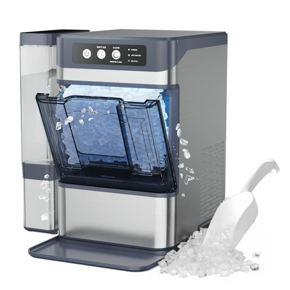 Joreek Nugget Ice Maker Countertop with 3.2Qt Water Tank, Ready in 5-8min, 40lbs Per Day, Soft Chewable Pellet Ice, Self-Cleaning Pebble Ice Maker Machine for Home/Party/RV/Camping