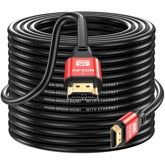 Jorenca 4K 100 ft Long HDMI to HDMI Cable, Ultra High Speed Extension Cords for Indoor/Outside Heavy Duty Waterproof