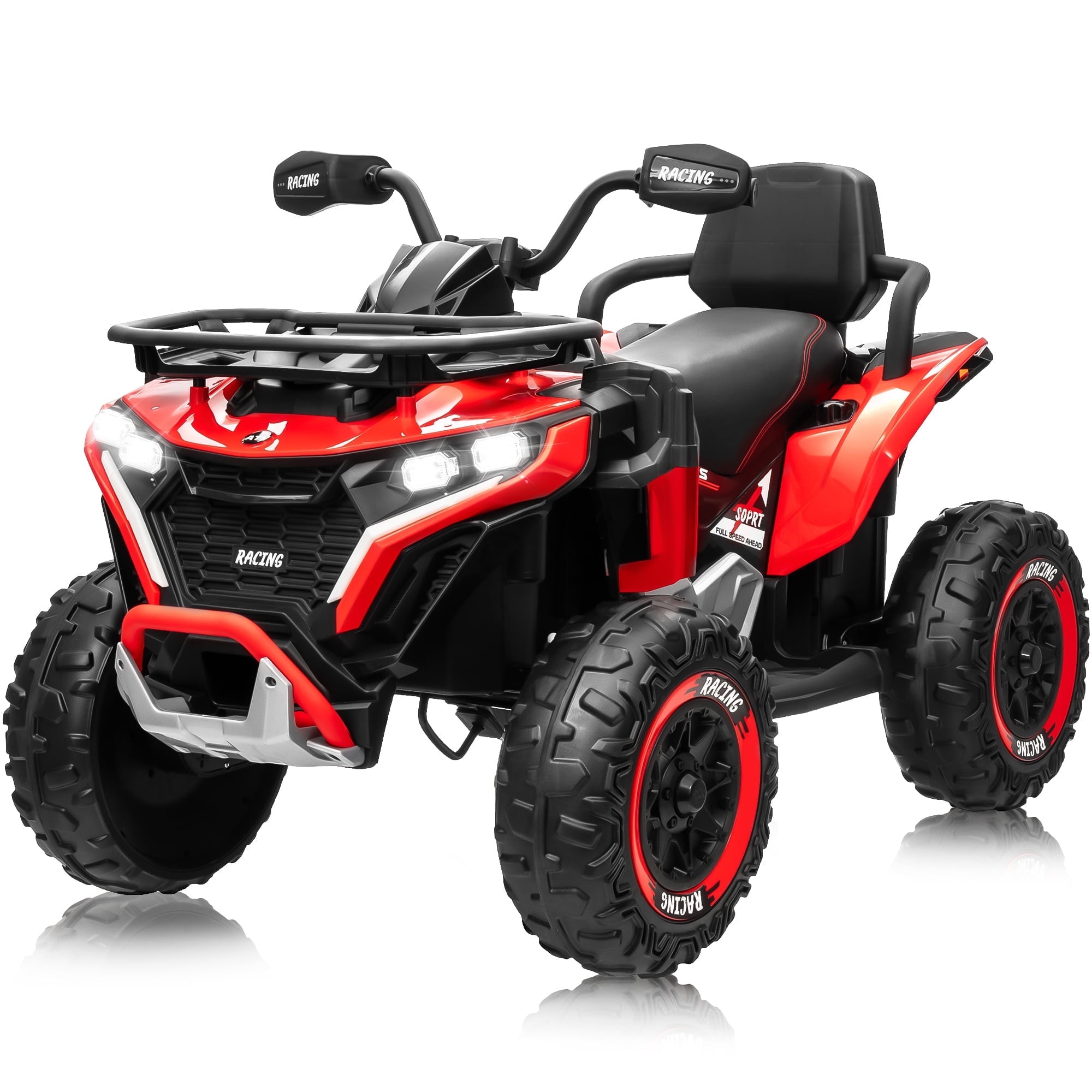 Jorfly 24V Ride on Car, Kids ATV XL Four Wheeler w/EVA Tires, 19