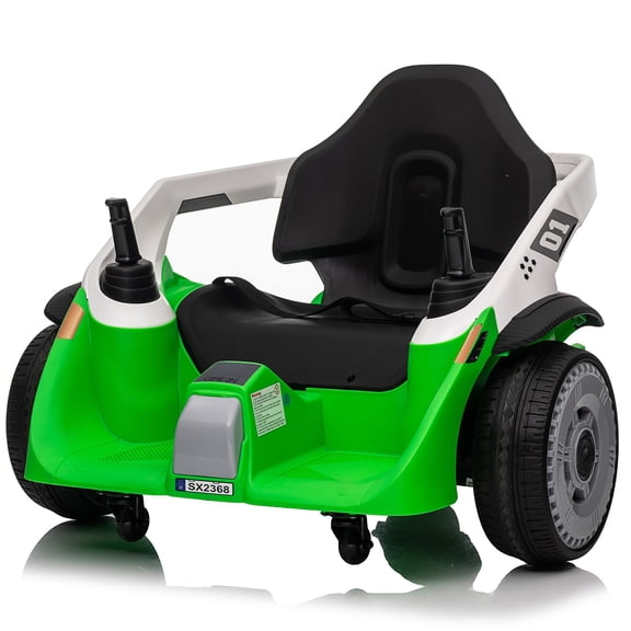 Jorfly 24V Kids Electric Bumper Car, Crazy Bumper Ride on Toys for Kids Teen 3+ , 200w Motors, EVA Tires, 5 MPH-Green