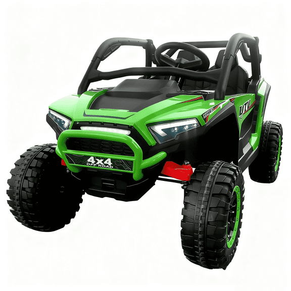 Jorfly 24 Volt Ride on Toys,4WD 2 Seater Power Car wheels UTV w/Remote Control, Bluetooth Music, Spring Suspension, LED Light, 5MPH Max, Pink