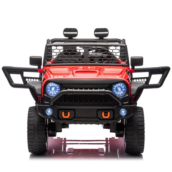 Jorfly 24 Volt Ride on Toys,4WD 2 Seater Power Car wheels UTV w/Remote Control, Bluetooth Music, Spring Suspension, LED Light, 5MPH Max, Red