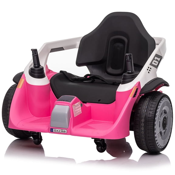 Jorfly 24V Kids Electric Bumper Car, Crazy Bumper Ride on Toys for Kids Teen 3+ , 200w Motors, EVA Tires, 5 MPH-Pink