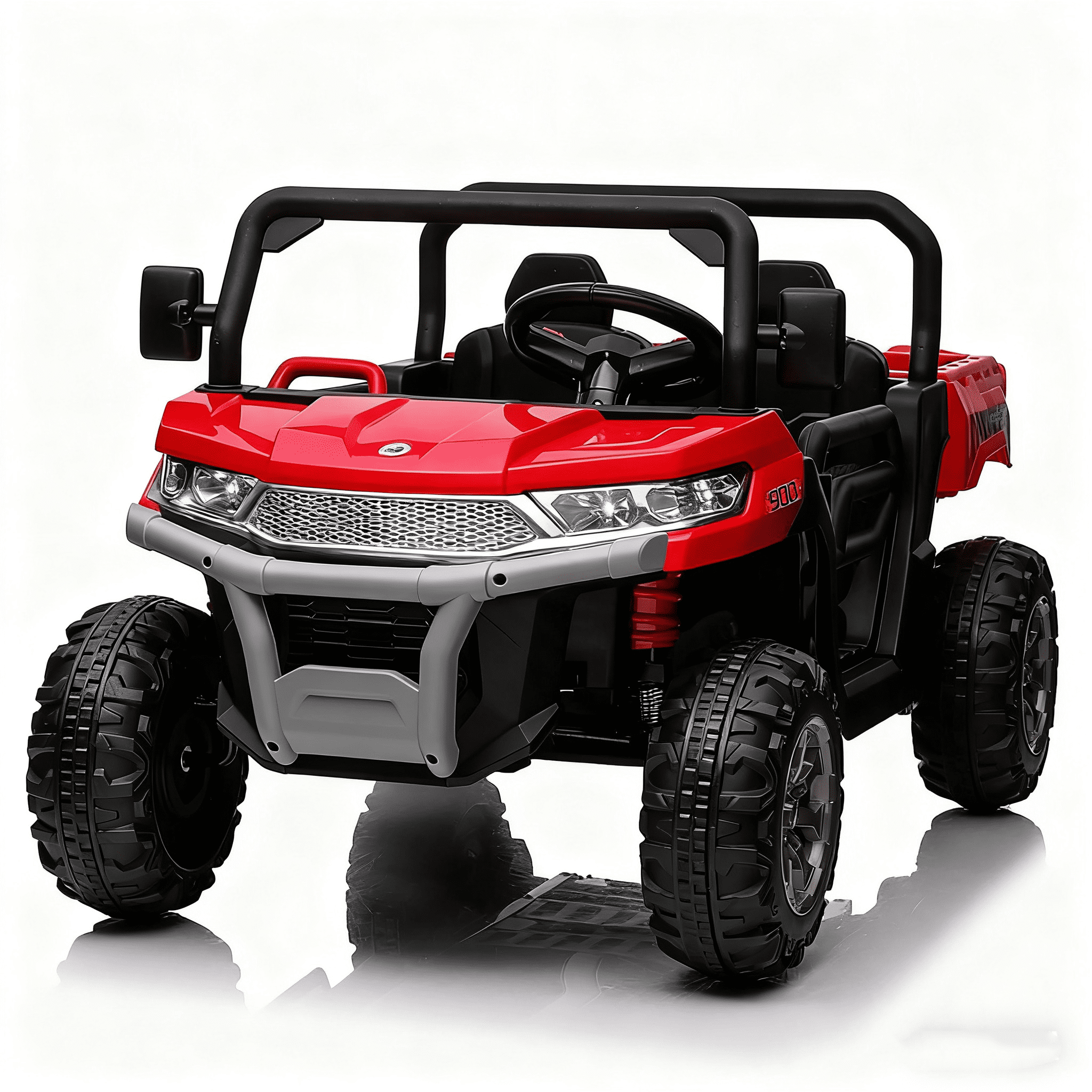 Jorfly 24V Ride on Cars Dump Truck w/Remote Control, Power Car Wheels Electric Battery Powered Car w/ Dump Bed, Ride on Toys for Kids, Built-in music, Cool LED Light, Bluetooth, USB,Red