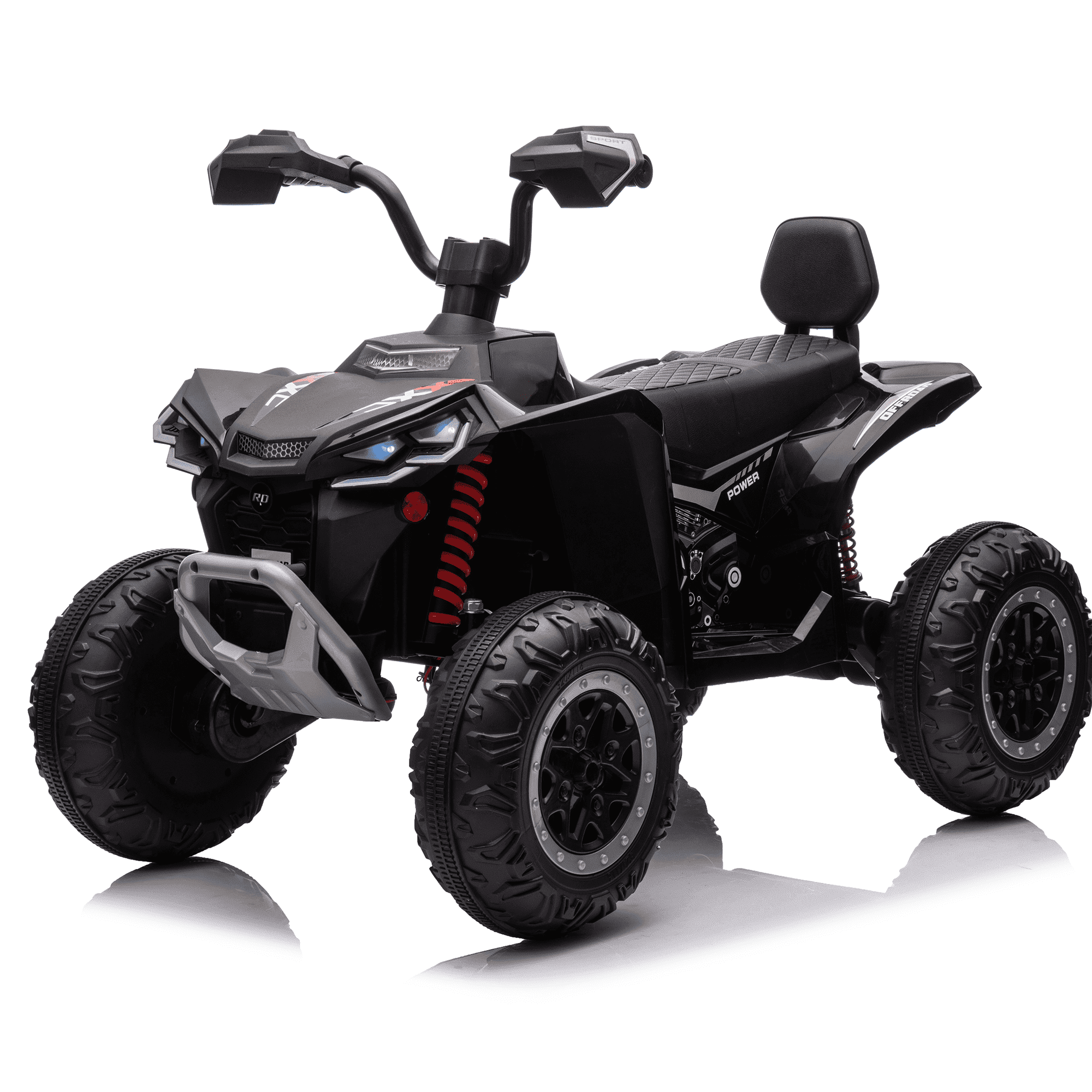 Jorfly 24V Ride on Truck ATV Car，Power Car Wheel 2-Seater Power Car Wheels Kids ATV – 800W 4WD Power with Remote Control & Extended Range Battery (Black)