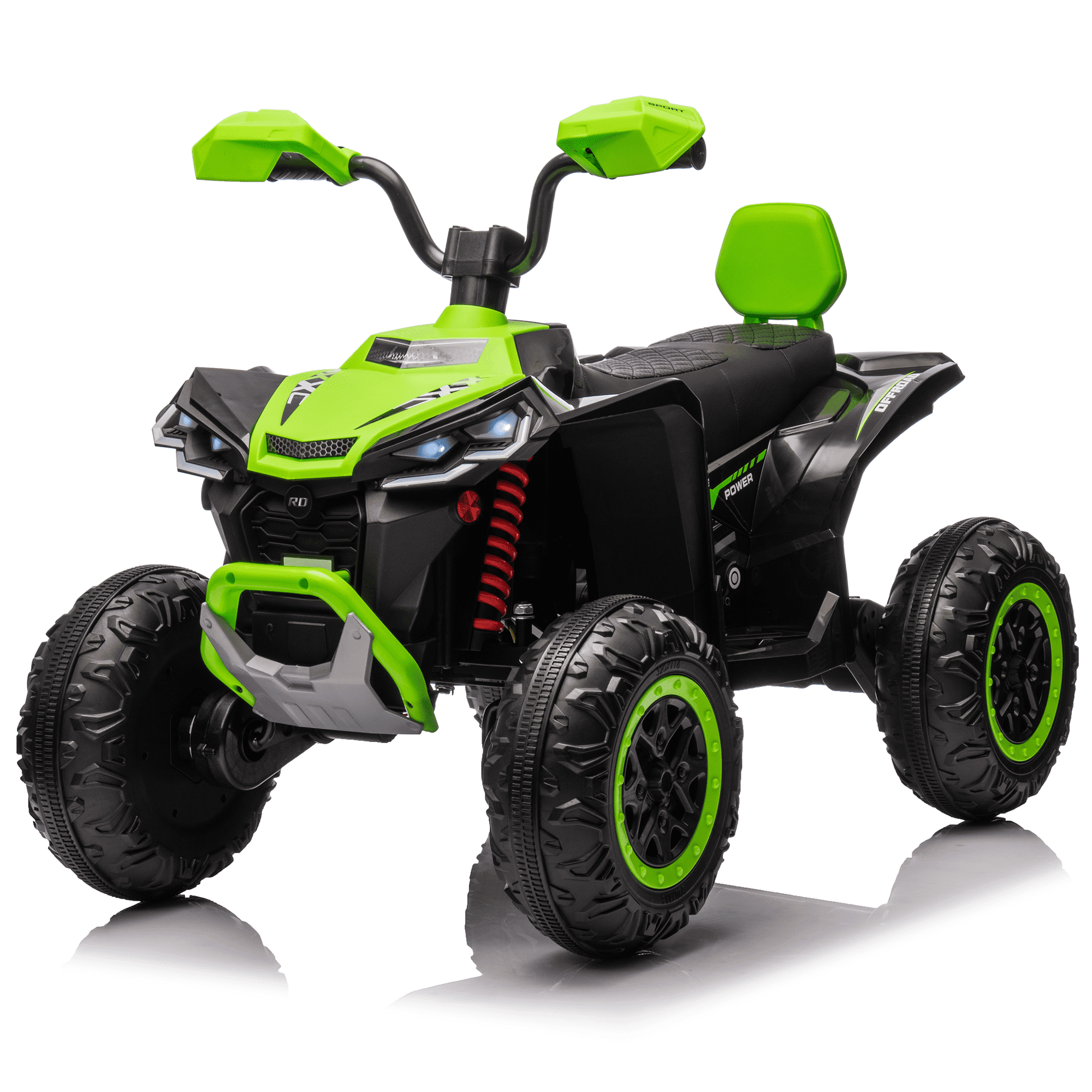 Jorfly 24V Ride on Truck ATV Car, Power Car Wheel 2-Seater Power Car Wheels Kids ATV – 800W 4WD Power with Remote Control & Extended Range Battery (Green)