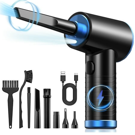 Jorking Compressed Air Duster - Cordless 91000RPM Blower with LED Light Rechargeable Cable for Keyboard, PC, and Car Cleaning