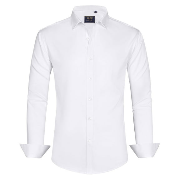 Jorlat Men's Dress Shirt Long Sleeve Wrinkle-Free Stretch Solid Casual Button Down Shirts