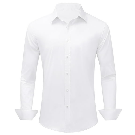 Jorlat Men's Dress Shirts Business Casual Button Down Shirts Stretch Stain Shield Long Sleeve Solid Formal Shirt