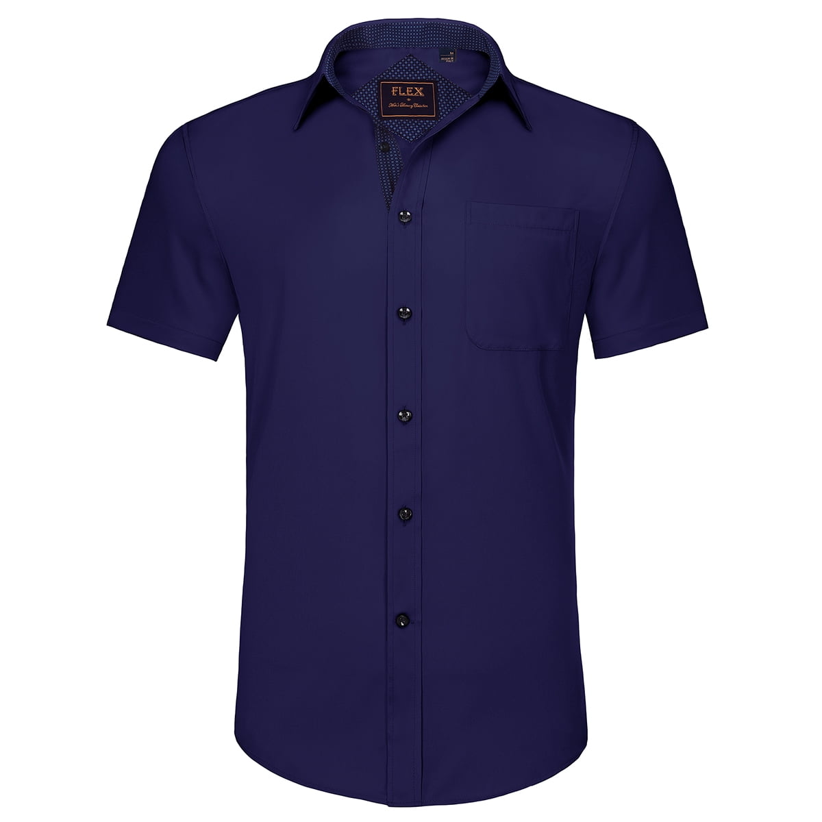 TravelSMART Men's Wrinkle-Free Short Sleeve Shirt - Casual Button Down For Work & Travel