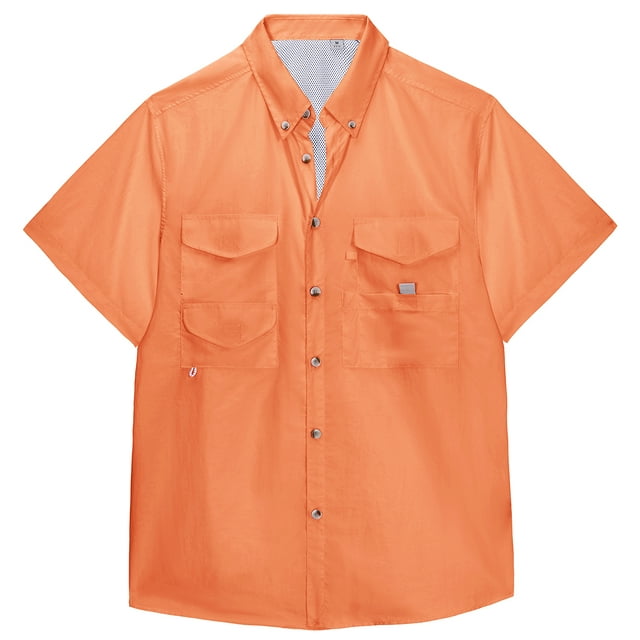 Jorlat Short Sleeve Fishing Shirt Wicking Sun Protection Fabric Casual