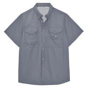 Jorlat Short Sleeve Fishing Shirt Wicking Sun Protection Fabric Casual Button Down Shirts