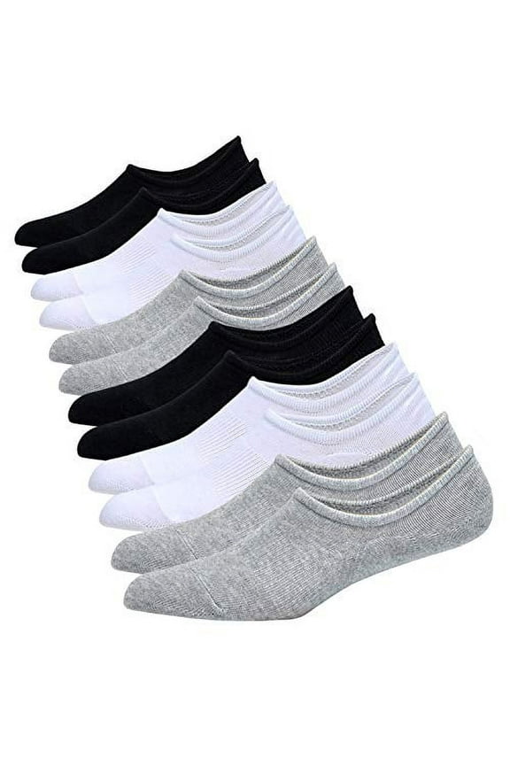 6 Pairs Men No Show Low Cut Socks Non-Slip Women Athletic Sneaker Socks Comfort 100% Cotton Casual Invisible Socks, men shoe size 10-13