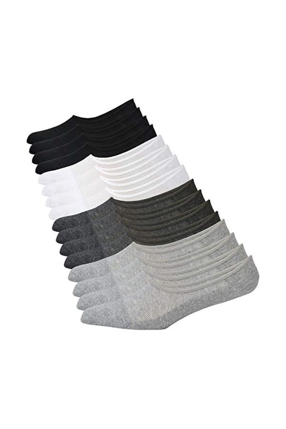 Jormatt Genuine Mens No Show Socks, Loafer Sneakers Low Cut Cotton Socks With Non Slip Grips