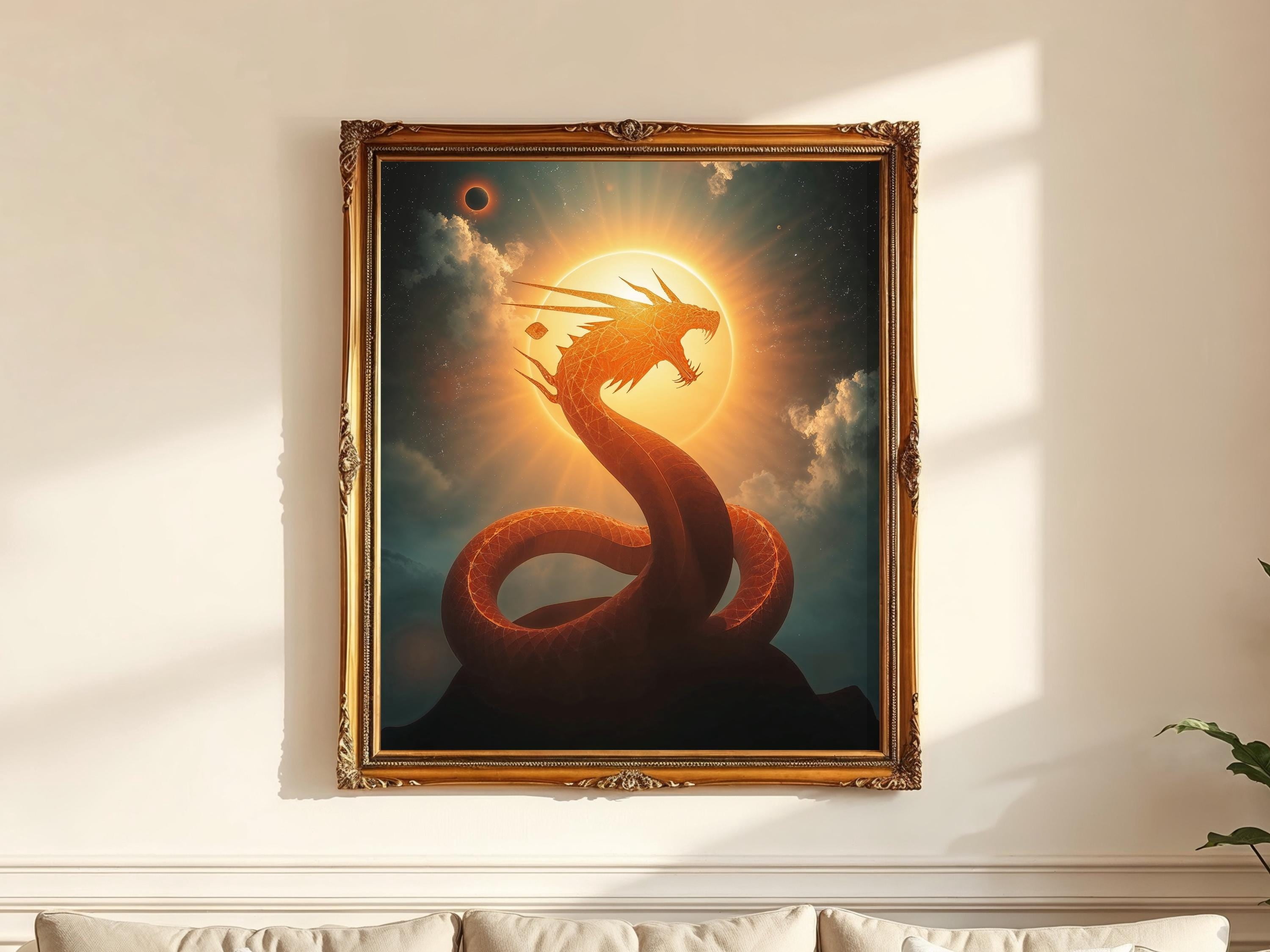 World Snake Jormungandr World Serpent Norse Mythology Art Poster , Poster Print ...