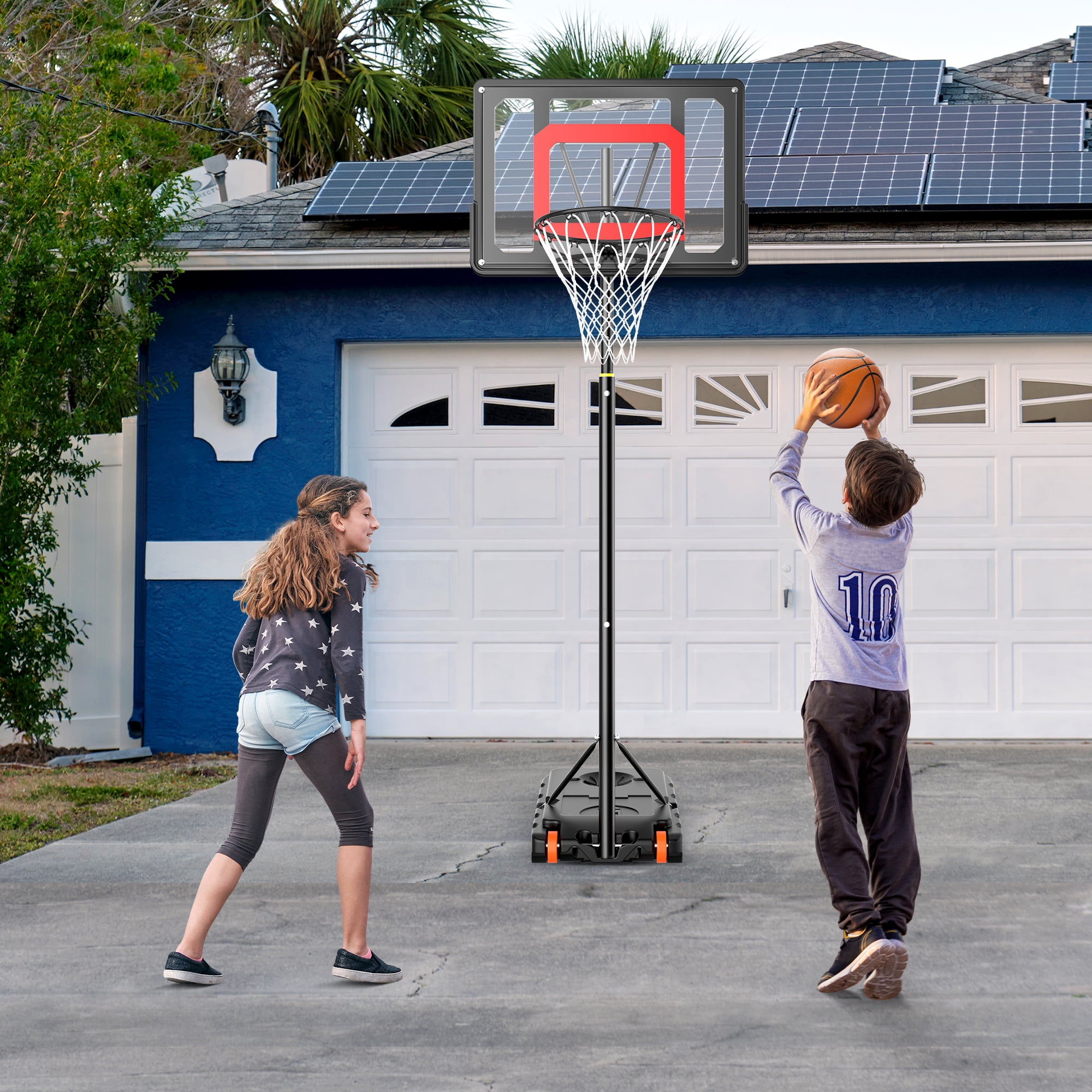 Jorocks Basketball Hoop with 5ft7ft Height Adjustable , Portable