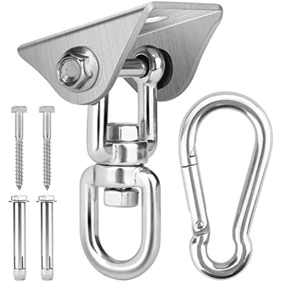 Jorohiker Hammock Hanging Kit, 1200 LB Capacity Heavy Duty 360Rotating,Outdoor Patio Porch Swing Hardware, Heavy Duty Punching Bag Swivel Hanger,Ceiling Hook for Concrete Wood Swing, Yoga, Gym