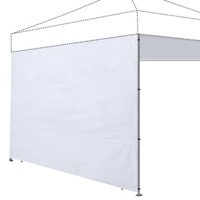 JORAMOY Canopy Tent Sidewalls 10x10 for Pop Up Canopy, Instant Sunwall with Waterproof and UV Protection Layer,1 Pack Sidewall Only, White