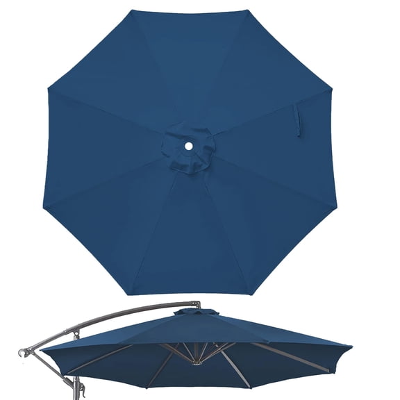 Jorohiker 10ft Patio Umbrella Replacement Canopy for 8 ribs, Fits Hanging Offset Cantilever Market Outdoor Patio Shades, Canopy Only, Navy Blue