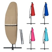 Jorohiker Patio Parasol 420D Waterproof Outdoor Offset Banana Style Umbrella Cover - Fits Cantilever Offset Umbrella 7.5-11.5 Feet Brown, for Cantilever Offset Umbrella