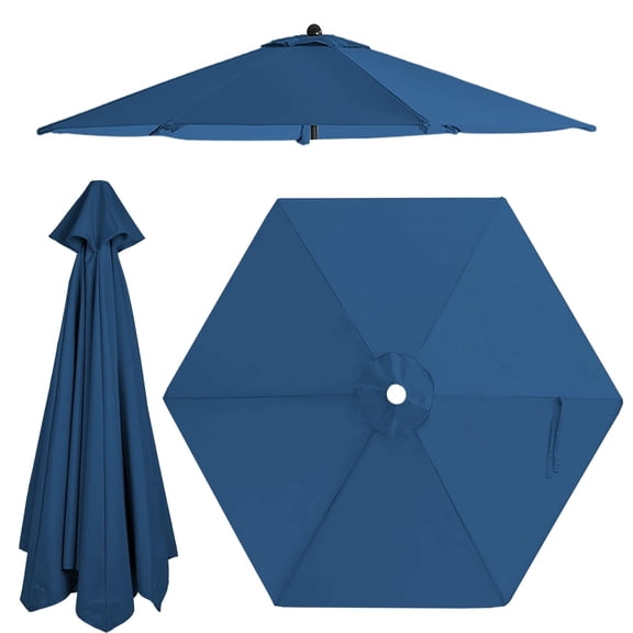 Jorohiker 7.5ft-6ribs Patio Umbrella Replacement Canopy Only, Outdoor Table Market Yard Umbrella Top for Outdoor Umbrella Canopy, Navy Blue