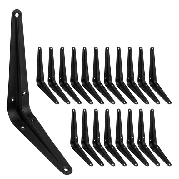 Jorohiker 20 Pack 6 x 5 inch Shelf Brackets for DIY Floating Shelf, Heavy Duty Black Iron Metal Wall Bracket Shelf Bracket, Decorative Corner Brackets Joint Angle Bracket