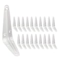 thumbnail image 1 of Joroamp 20 Pack Shelf Brackets 3 x 4 Inch, White Metal Heavy Duty L Adjustable Floating Shelves Bracket, Closet Pipe Decorative Shelf Angle Bracket for Wall Wood with Screws, 1 of 8