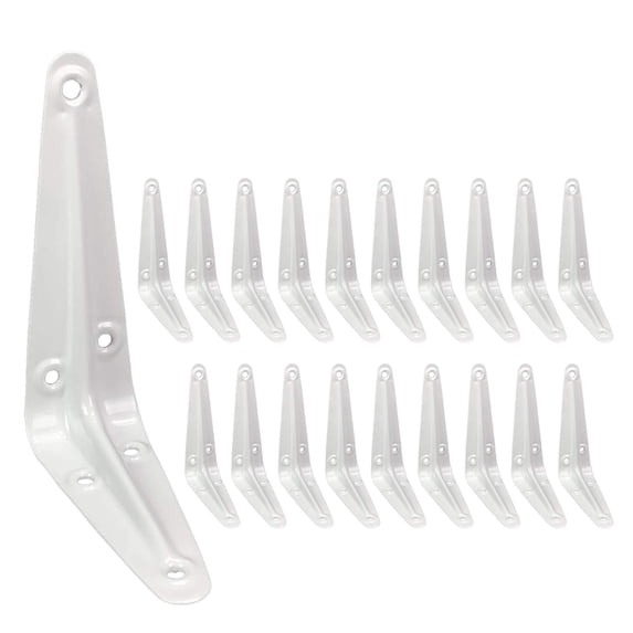Joroamp 20 Pack Shelf Brackets 3 x 4 Inch, White Metal Heavy Duty L Adjustable Floating Shelves Bracket, Closet Pipe Decorative Shelf Angle Bracket for Wall Wood with Screws